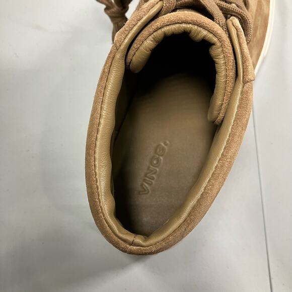 VINCE Fynn Beige High Top Sneaker Mens SIZE 8.5 - Picture 8 of 9